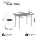 Ver imagem 5 de Conjunto de Mesa Tubular 100cm x 60cm Tampo em Granito com 4 Cadeiras Branco/Preto