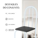 Ver imagem 7 de Conjunto de Mesa Tubular 100cm x 60cm Tampo em Granito com 4 Cadeiras Branco/Preto