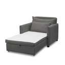Ver imagem 4 de Poltrona Cama Retrátil Solteiro com Rodízio Cloe Bouclê Cinza Escuro E03 - D'rossi