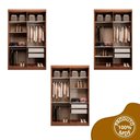 Ver imagem 5 de Guarda Roupa Solteiro com Espelho 4 Portas 2 Gavetas 100% MDF Manila Carvalho Vermontt/Fendi Marrom