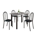 Ver imagem 2 de Conjunto de Mesa Tubular 100cm x 60cm Tampo em Granito com 4 Cadeiras Preto/Floral/Txt