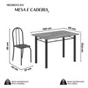 Ver imagem 5 de Conjunto de Mesa Tubular 100cm x 60cm Tampo em Granito com 4 Cadeiras Preto/Floral/Txt