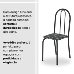 Conjunto de Mesa Tubular 100cm X 60cm Tampo em Granito com 4 Cadeiras - 9