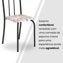 Ver mais imagens de Conjunto de Mesa Tubular 100cm x 60cm Tampo em Granito com 4 Cadeiras Preto/Bege