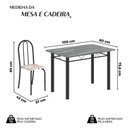 Ver imagem 5 de Conjunto de Mesa Tubular 100cm x 60cm Tampo em Granito com 4 Cadeiras Preto/Bege