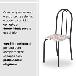 Conjunto de Mesa Tubular 100cm X 60cm Tampo em Granito com 4 Cadeiras - 9