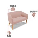 Ver imagem 5 de Kit 01 Namoradeira 02 Lugares e 02 Poltronas Stella Veludo Rosê Pés Palito Castanho - D’Rossi