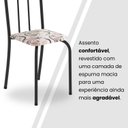 Ver mais imagens de Conjunto de Mesa Tubular 100cm x 60cm Tampo em Granito com 4 Cadeiras Preto/Arabesco