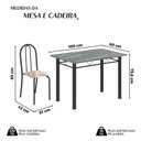 Ver imagem 5 de Conjunto de Mesa Tubular 100cm x 60cm Tampo em Granito com 4 Cadeiras Preto/Arabesco