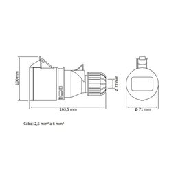 Tomada de Acoplamento Industrial 3p+n+t 32 a 380-415 Vca 6 H Tramontina - 2