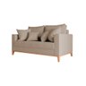 Sofá Namoradeira Beny Base em Madeira Maciça Suede Bege - 1