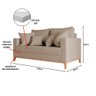 Sofá Namoradeira Beny Base em Madeira Maciça Suede Bege - 4