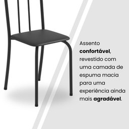 Conjunto de Mesa Tubular 100cm X 60cm Tampo em Granito com 4 Cadeiras - 8