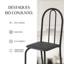 Ver imagem 7 de Conjunto de Mesa Tubular 100cm x 60cm Tampo em Granito com 4 Cadeiras Preto