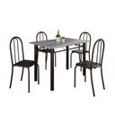 Ver imagem 2 de Conjunto de Mesa Tubular 100cm x 60cm Tampo em Granito com 4 Cadeiras Preto