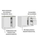 Ver imagem 5 de Kit com 2 Balcões de Cozinha Madesa Lux 4 Portas 3 Gavetas (Sem Tampo e Pia) Branco/Branco Veludo