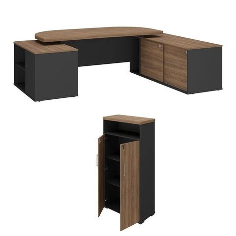 Conjunto Escritório: Mesa Presidente 6362 + Armário 6369