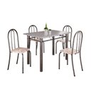 Ver imagem 2 de Conjunto de Mesa Tubular 100cm X 60cm Tampo em Granito com 4 Cadeiras