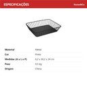 Ver mais imagens de Bandeja Decorativa de Metal Preto 6x30x24cm Servir Mesa Organizar Café Aparador