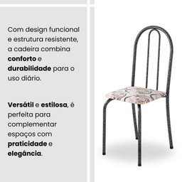 Conjunto de Mesa Tubular 100cm X 60cm Tampo em Granito com 4 Cadeiras - 9