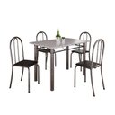Ver imagem 2 de Conjunto de Mesa Tubular 100cm x 60cm Tampo em Granito com 4 Cadeiras Preto/Prata