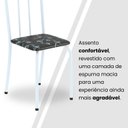 Ver mais imagens de Conjunto de Mesa Tubular 100cm x 60cm Tampo em Granito com 4 Cadeiras Branco/Preto