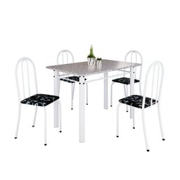 Conjunto de Mesa Tubular 100cm X 60cm Tampo em Granito com 4 Cadeiras - 2