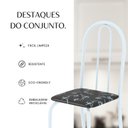 Ver imagem 7 de Conjunto de Mesa Tubular 100cm x 60cm Tampo em Granito com 4 Cadeiras Branco/Preto