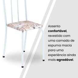 Conjunto de Mesa Tubular 100cm X 60cm Tampo em Granito com 4 Cadeiras - 8