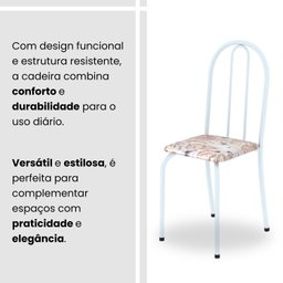 Conjunto de Mesa Tubular 100cm X 60cm Tampo em Granito com 4 Cadeiras - 9