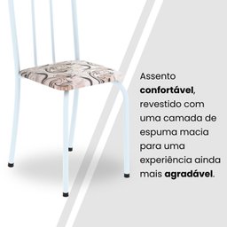 Conjunto de Mesa Tubular 100x60cm Tampo em Granito com 4 Cadeiras - 7