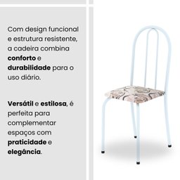 Conjunto de Mesa Tubular 100x60cm Tampo em Granito com 4 Cadeiras - 8