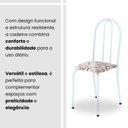 Ver mais imagens de Conjunto de Mesa Tubular 100x60cm Tampo em Granito com 4 Cadeiras Branco/Arabesco