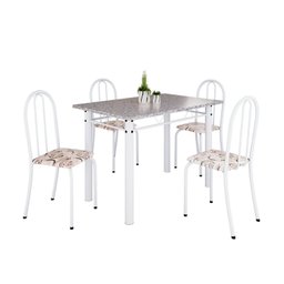 Conjunto de Mesa Tubular 100x60cm Tampo em Granito com 4 Cadeiras - 2