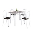 Ver imagem 2 de Conjunto de Mesa Tubular 100x60cm Tampo em Granito com 4 Cadeiras Branco/Preto