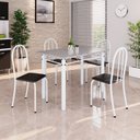 Ver imagem 1 de Conjunto de Mesa Tubular 100x60cm Tampo em Granito com 4 Cadeiras Branco/Preto