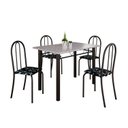 Ver imagem 2 de Conjunto de Mesa Tubular 100x60cm Tampo em Granito com 4 Cadeiras Prata/Preto