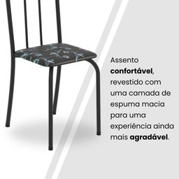 Conjunto de Mesa Tubular 100x60cm Tampo em Granito com 4 Cadeiras - 7