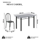 Ver imagem 4 de Conjunto de Mesa Tubular 100x60cm Tampo em Granito com 4 Cadeiras Prata/Preto