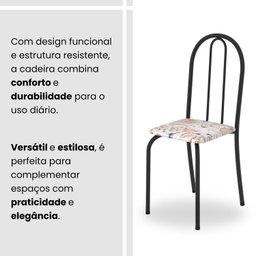 Conjunto de Mesa Tubular 100x60cm Tampo em Granito com 4 Cadeiras - 8