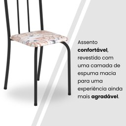 Conjunto de Mesa Tubular 100x60cm Tampo em Granito com 4 Cadeiras - 7