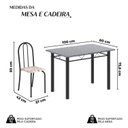 Ver imagem 3 de Conjunto de Mesa Tubular 100x60cm Tampo em Granito com 4 Cadeiras Preto/Bege