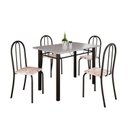 Ver imagem 2 de Conjunto de Mesa Tubular 100x60cm Tampo em Granito com 4 Cadeiras