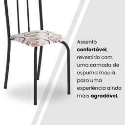 Conjunto de Mesa Tubular 100x60cm Tampo em Granito com 4 Cadeiras - 7