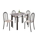 Ver imagem 2 de Conjunto de Mesa Tubular 100x60cm Tampo em Granito com 4 Cadeiras Preto/Arabesco