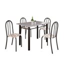 Ver imagem 2 de Conjunto de Mesa Tubular 100x60cm Tampo em Granito com 4 Cadeiras