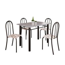 Conjunto de Mesa Tubular 100x60cm Tampo em Granito com 4 Cadeiras - 2