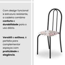 Conjunto de Mesa Tubular 100x60cm Tampo em Granito com 4 Cadeiras - 8