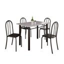 Ver imagem 2 de Conjunto de Mesa Tubular 100x60cm Tampo em Granito com 4 Cadeiras Preto