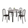 Conjunto de Mesa Tubular 100x60cm Tampo em Granito com 4 Cadeiras - 2